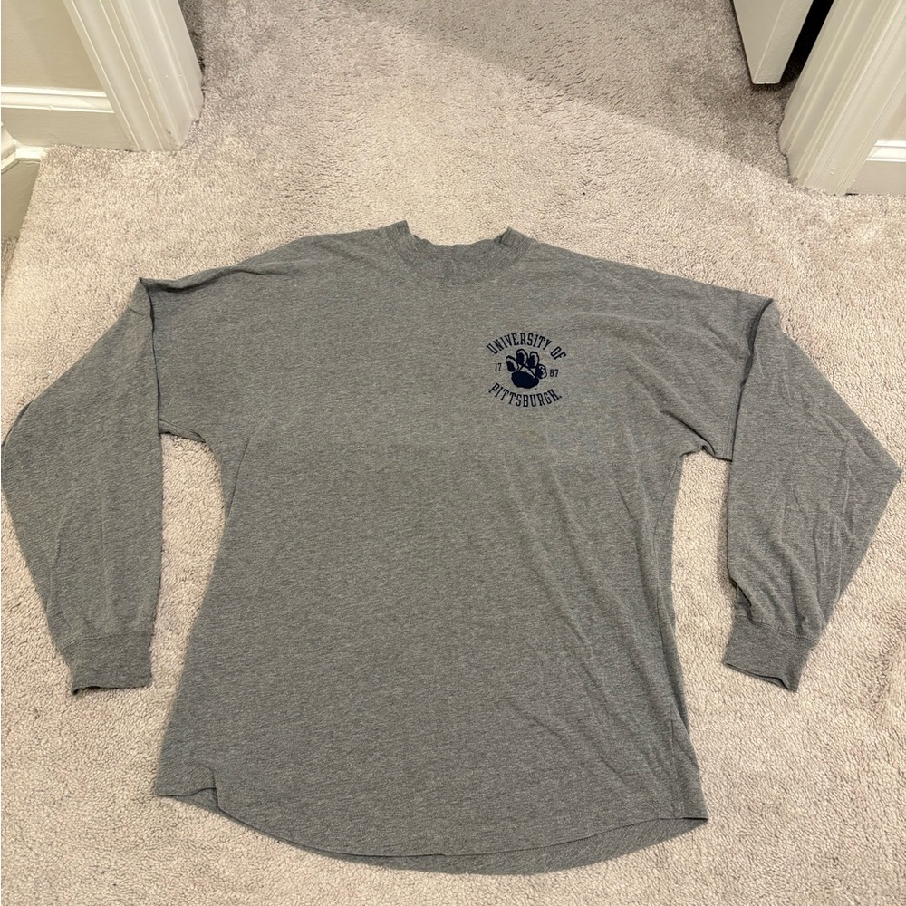 Gray University of Pittsburgh Long Sleeve Shirt / Spirit Jersey